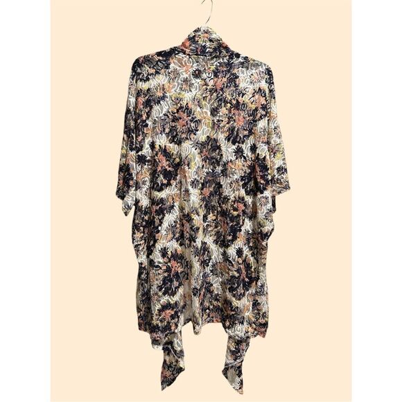 Lace boho romantic flowy duster cardigan kimono S/M oversized - Picture 2 of 8